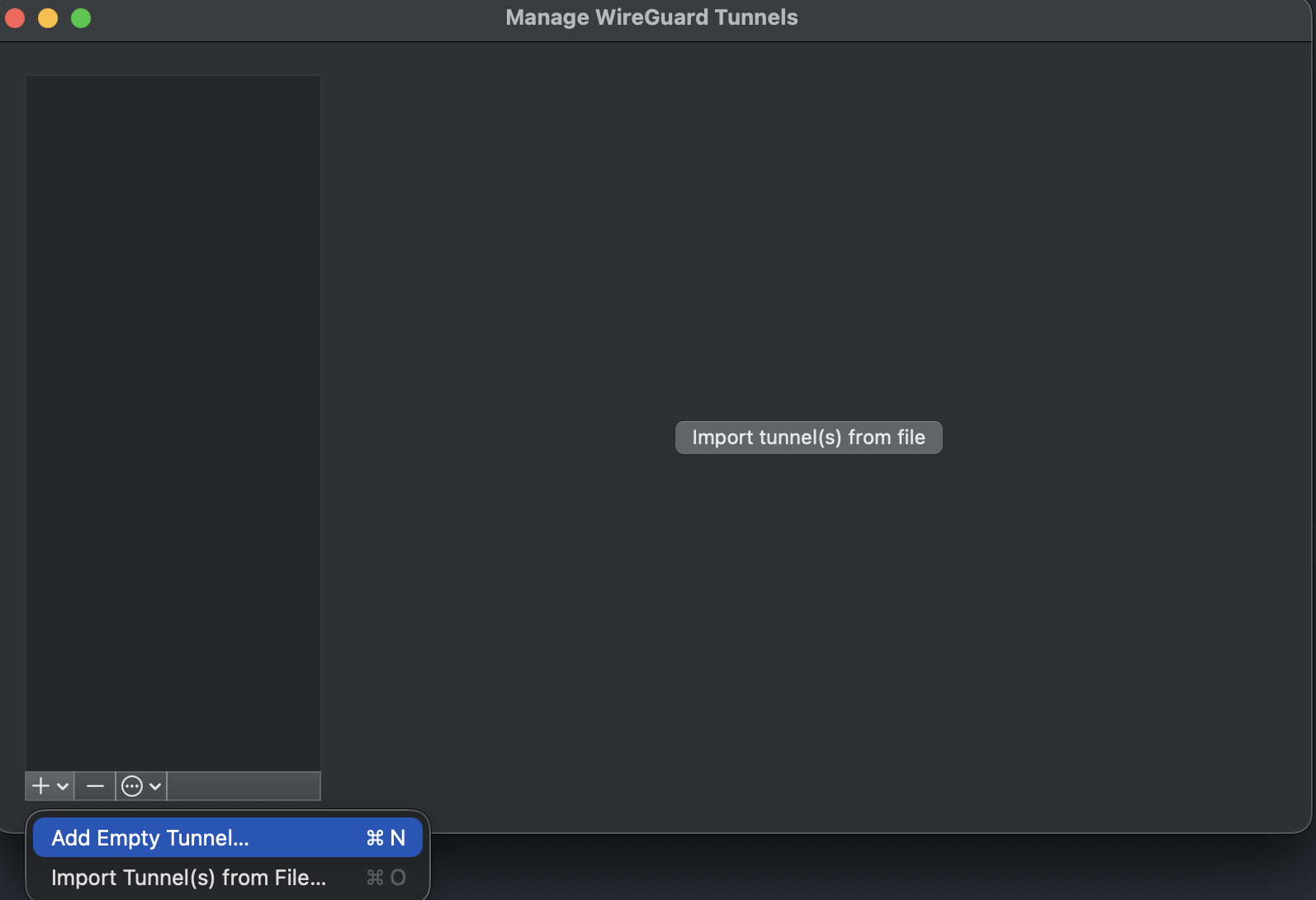 WireGuard add new tunnel