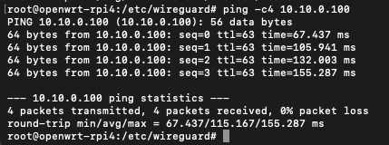 OpenWrt pinging RoadWarrior