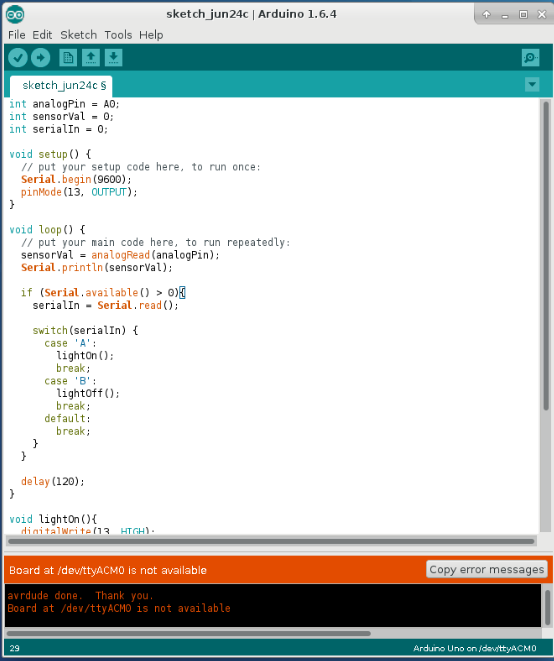 Screenshot of Arduino IDE